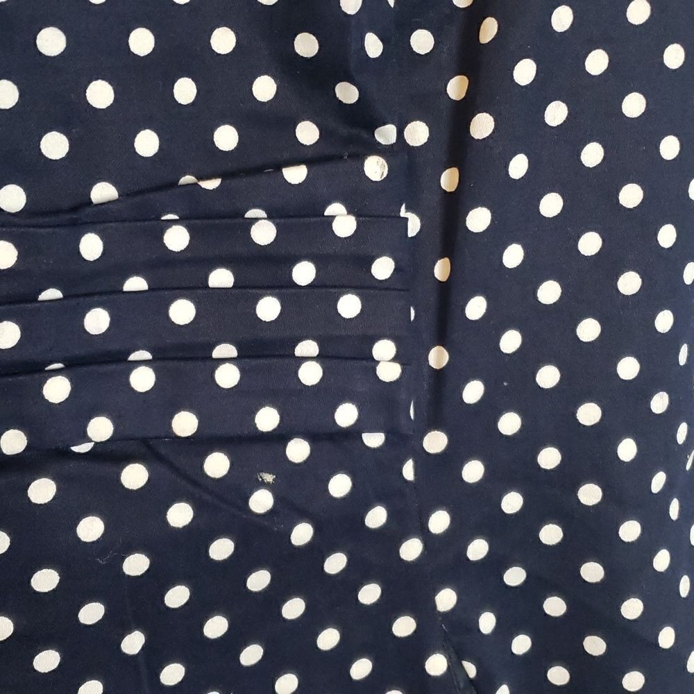 Tahari Navy Blue Polka Dot Dress - Picture 6 of 6